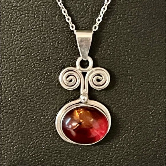 Sterling silver amber necklace - Picture 1 of 4